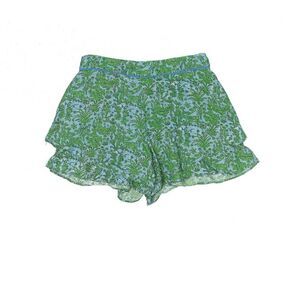 Ett Twa Anthropologie Simone Tiered Shorts Green Blue Floral Size XS